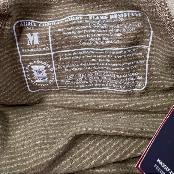 ⭐️ Massif Men’s Army OCP Flame Resistant Combat Shirt Size Medium - Picture 13 of 16